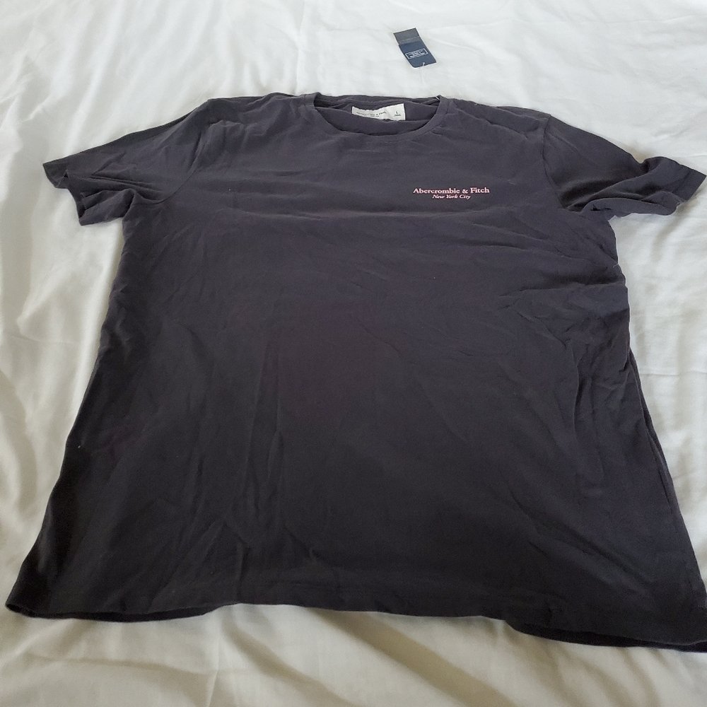 Abercrombie & Fitch Black Crewneck T-Shirt with Small Logo